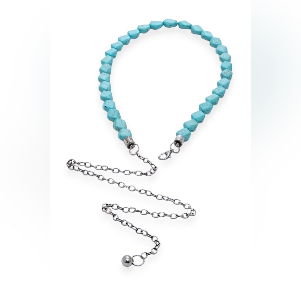 Turquoise Beaded Chain Statement Belt - Picture 3 of 4